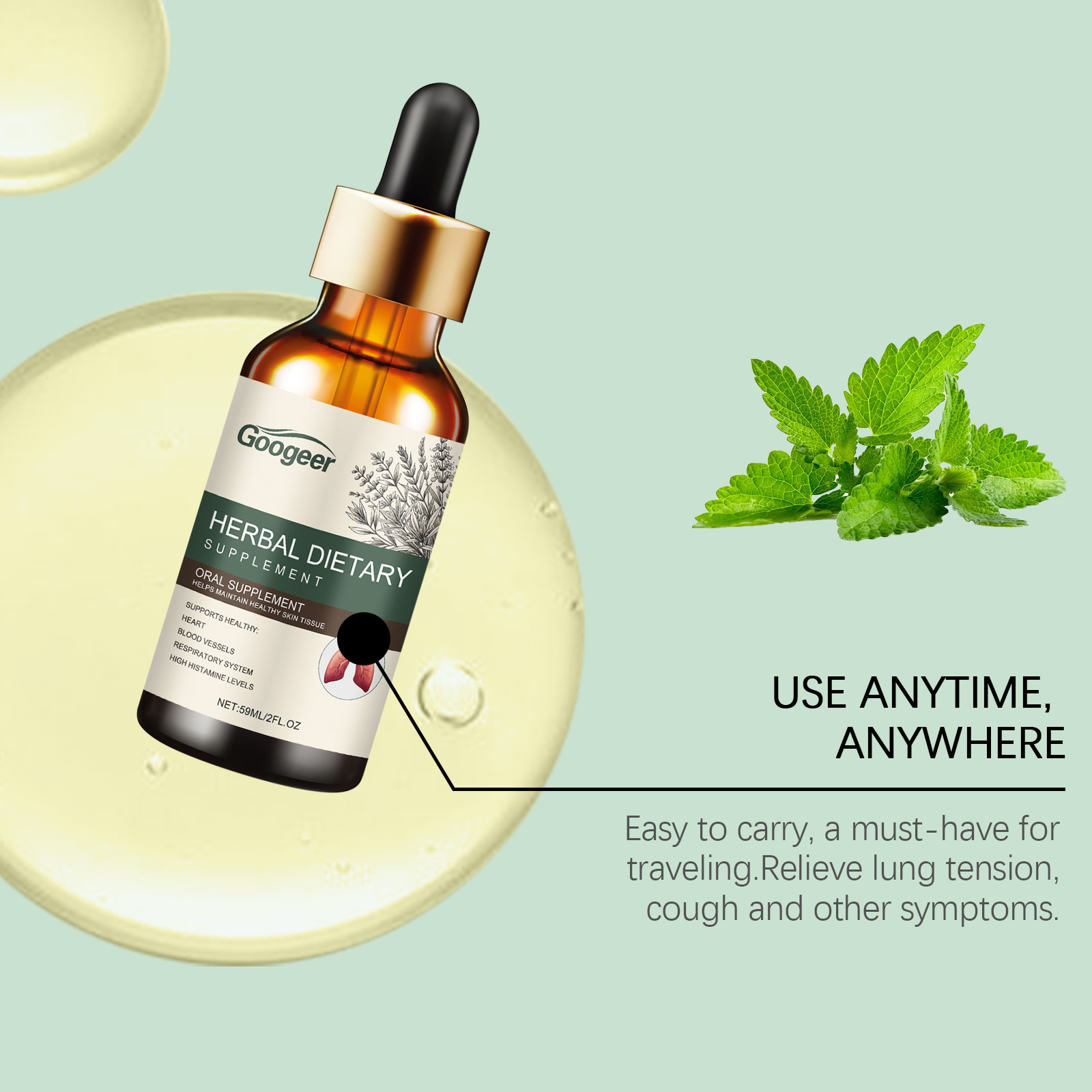 Nane Bitkisel Damlaları Solunu - Herbal Wellness Tincture incelemesi ve fiyatı